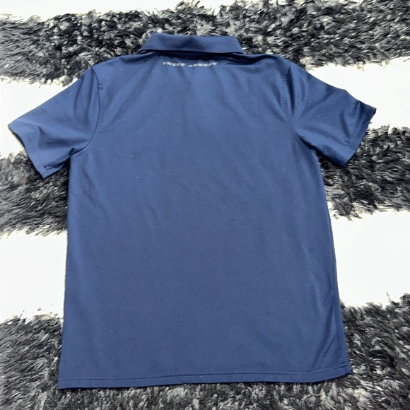Under Armour Boy’s Navy Blue Polo Shirt, Loose Fit, Sz Large - Picture 3 of 3